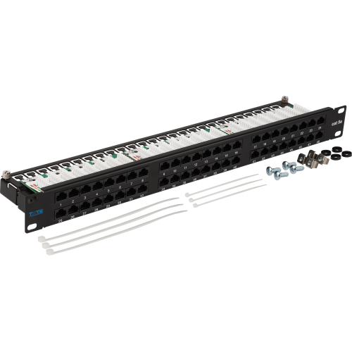 TWT Patch panel, 24 port, UTP, cat. 5E, 1U
